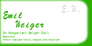 emil weiger business card